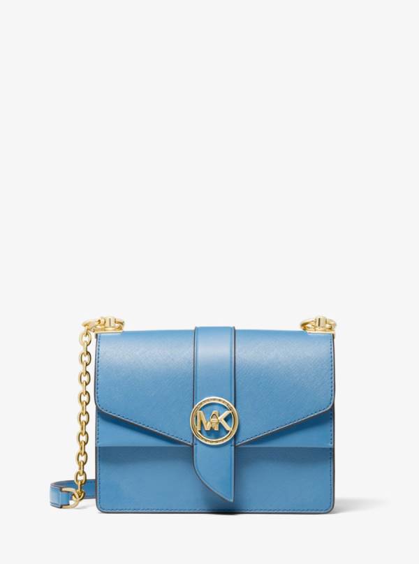 Damske Spojková Taška Michael Kors Greenwich Small Saffiano Leather Námornícka Modrá - Kabelky Michael Kors Obchod | ESRUX-7492